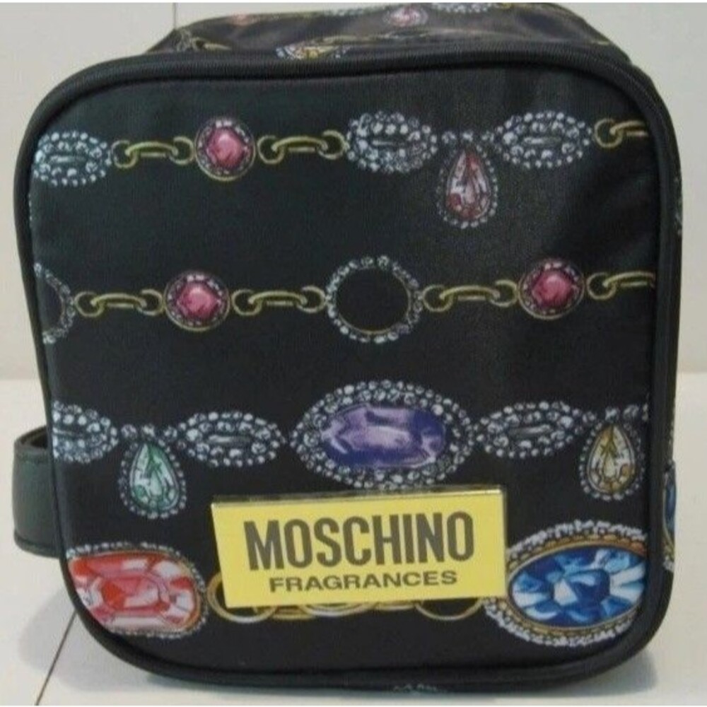 Moschino Fragrances Weekend Travel Makeup Cosmetic Jewelry Bag Gem Chain Couture
